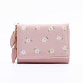 (New) flowers pattern women short wallet PU leather multi-card slot card holder coin purses girl student wallet female small purses. 