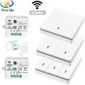 Wireless Smart Switch Light 433Mhz RF 86 Wall Panel Switch with Remote Control Mini Relay Receiver 220V Home Led Light Lamp Fan. 