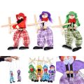 【Serendipity party】1 Pcs Pull String Puppet Wooden Marionette Joint Activity Doll Clown Kids Toy. 