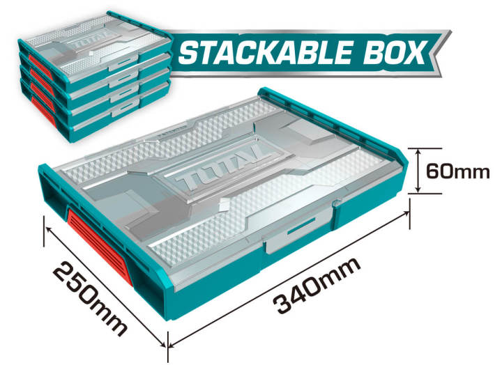 Stackable Toolbox TOTAL 11PCS HOUSEHOLD TOOLS SET