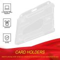 Horizontal Light Weight Clear ID Card Transparent Plastic Case Cover Card Holder Enclosed Oyster. 