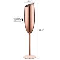 Set of 2 Stainless Steel Flutes Gles Rose Unbreakable Shatterproof.