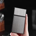 Box Case Space Aluminum Slim Holder Lighter Portable Case Mens Gifts Smoking Accessories (Black).