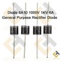 5Pcs- Diode 6A10 1000V 1KV 6A General Purpose Rectifier Axial Diode 6A10 Silicon Junction Diode R-6 Package Electrical Circuitry & Parts.