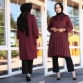 Stylish Addition - Ladies muslim long sleeve pleated chiffon top muslim women casual crew neck tunic modest blouse - Modern - Choice Expression. 