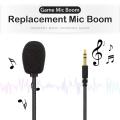 Headset Microphone adjustable 360 degrees bendable gaming Mic 3.5mm combined mic headphone jack to game controller 19 cm length black. 