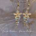 Opal Flower Earrings Acrylic Rhinestone Tassel Fashion Stud Earrings Elegant 1 Pair Jewelry for Women. 
