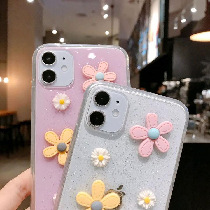 Girl%20lovely%20flower%20transparent%20phone%20case%20for%20iPhone%206%207%20plus%208%20se%20Pro%2011%2012%2013%20mini%20Promax%2011pro%20floral%20pink%20white%20back%20cover%20-%20Image%204