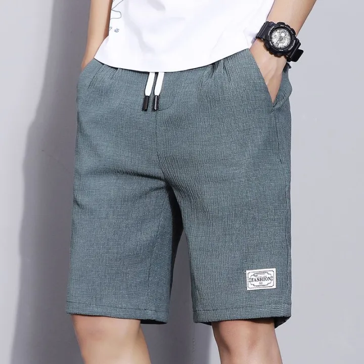 Summer%20Men's%20Ice%20Silk%20Shorts%20Thin%20Sports%20Quick-Drying%20Knee%20Length%20Pants%20Casual%20Pants%20Beach%20Five%20Points%20Large%20Trunks1/2-Piece%20-%20Image%206