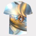 Men New T Shirt 3D Golden Glitter Digital Printed T-shirt O-neck Short Sleeve Men's Casual Personality Tee Comfortable Tops. 