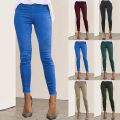 Spring Women Pencil Pant Lace Up Waist Casual Women Pants Solid Multi-Pockets Plus Size Cargo Pants Slim Fit Trousers BQ. 
