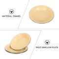 4Pcs Enamel Fruit Shallow Plate Pastry Tray Household Enamelware Cold Dishes Plate Fruit Shallow Plates Pastry Holder Tableware. 