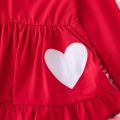 1~6 Years Baby Girl Spring Clothes Set Love Heart Xmas Long Sleeve Top +Pant Outfit for Kids Girl 2t 3t 4t 5t New Year Christmas.