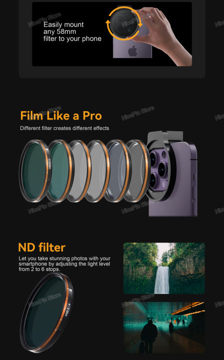 Fotorgear%2058mm%20Phone%20Filter%20Kits%20Cpl%20Star%20Variable%20Nd%20Filter%20For%20Smartphones/%2013%2014%2015%20Pro%20Max/%20/%20-%20Image%205