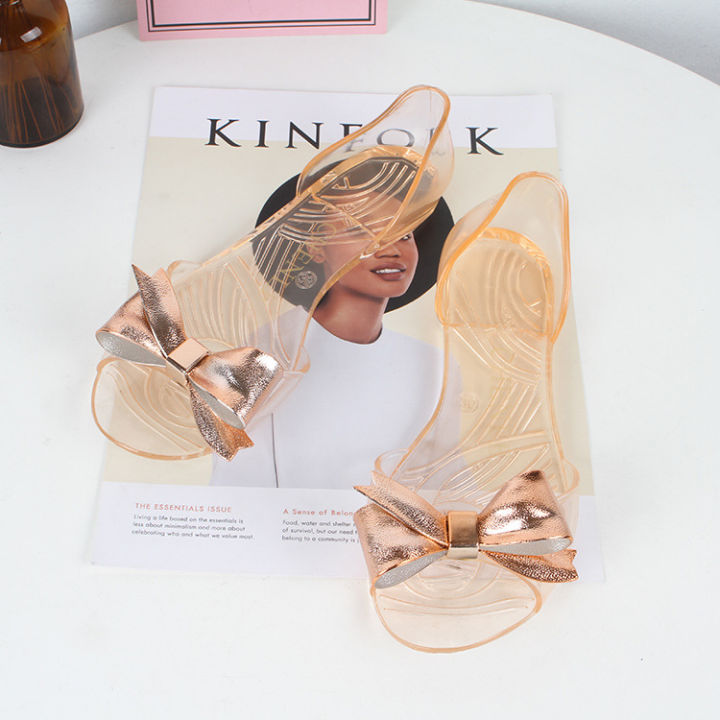 Charm%20shark%20Korean%20version%20sandals,%20summer%20flat%20heel%20fish%20mouth%20bow%20flat%20bottom,%20daily%20casual%20jelly%20transparent%20heel%20beach%20shoes%20-%20Image%202