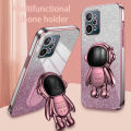 AnDyH Phone Case for OPPO Realme C31 4G Flash Powder Gradient Plating Casing with Astronaut Stand. 