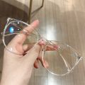 2021 Round Computer Glasses Anti Blue Light Glasses Blocking Men Women Super Light Frame Eyeglasses Pink Clear Spectacles.