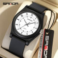 Sanda Youth Couple Simple Solid Color Trendy Waterproof Luminous Quartz Watch Men Watch SD6219-1. 
