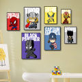 Marvel Wall Art Poster SpiderMan Iron Man Avengers Superhero Kid Room Decor Cartoon Canvas Painting Picture Print Artwork Disney.