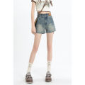 Women's High Waist Do the Old Cowboy Shorts2023Summer Hot Girl Yellow Mud Color SlimmingaStraight Hot Pants. 