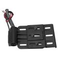 Telescopic Folding LED Light Side Mount License Plate Holder Black.