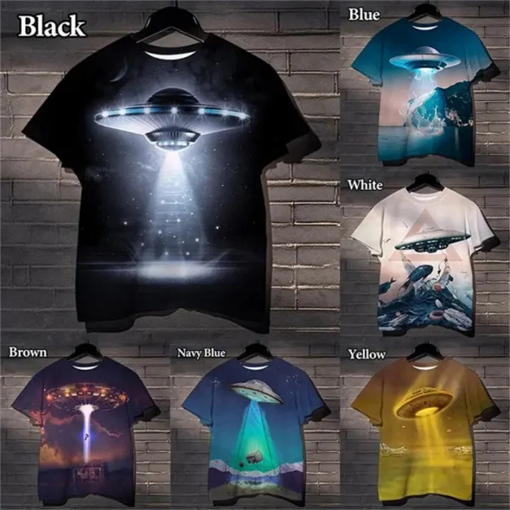 2024%20Cosmic%20Fantasy%20Flying%20Saucer%203D%20Printing%20Men's%20And%20Women's%20T%20Shirt%20Cool%20Fun%20Alien%20Fun%20Casual%20Spaceship%20Kid%20Funny%20T-shirt%20-%20Image%202