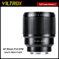 VILTROX 85mm F1.8 Version 2 for Fuji X Nikon Z Sony FE Mount Camera Lens Full Frame Auto Focus Portrait Lens Large Aperture.