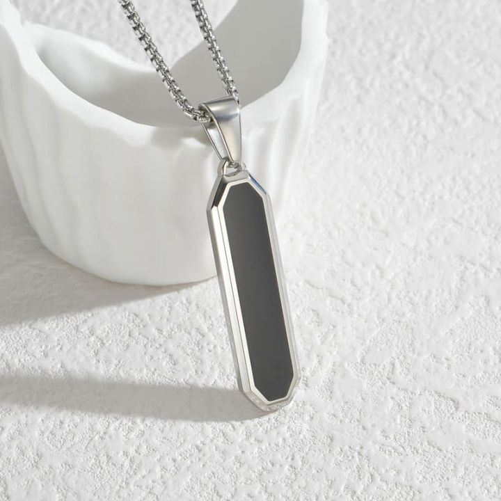 Black%20%20Square%20Pendant%20Stainless%20Steel%20Chain%20For%20Men//Gift%20for%20Men/Boys%20-%20Image%202