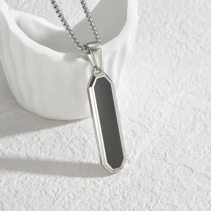 Black%20%20Square%20Pendant%20Stainless%20Steel%20Chain%20For%20Men//Gift%20for%20Men/Boys%20-%20Image%202