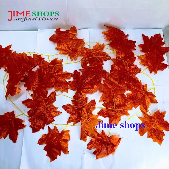 1%20pcs%20Artificial%20Ivy%20Red%20Maple%20Plastic%20Fake%20Leaves%20Garland%20Home%20Garden%20Decoration%207ft%20long%20-%20Image%204