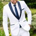 Thorndike 2022 Stylish Men's Business Suit Two Button Bridegroom Formal Party Men Suits Set 2 Piece(Jacket+Pant).