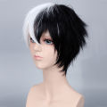 Cos Gift Anime Danganronpa Monokuma Wig Cosplay Costume Dangan Ronpa Men Women Short White Black Synthetic Hair Halloween Wigs. 