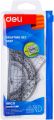 DELI E9597 Deli 4 Pieces Math Geometry Tool Plastic Clear Ruler Sets, Includes Straight Ruler, Triangle Ruler, Protractor.