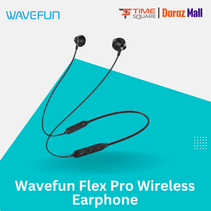 Wavefun Flex Pro Fast Charging Bluetooth Earphone- Black