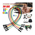 11 Pieces Portable Exercise Resistance Bands Set. 
