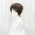 Relax night Attack on Titan Eren Jaeger Cosplay Wig 30cm Short Straight Brown Heat Resistant Synthetic Hair Wigs. 