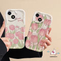 Fresh Tulip Phone Case Compatible For IPhone 11 14 13 12 Pro Max XR X XS Max 7 6 8 6s Plus SE 2020 Cute Sweet Bunny Flower Shockproof 3D Wavy Curved Edge Soft Cartoon Cover.