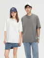 260G Heavy Cotton Summer T Shirt Men Korean Fashion Short Sleeve Loose Basic T-shirts Solid Tops Oversized Tee Unisex. 