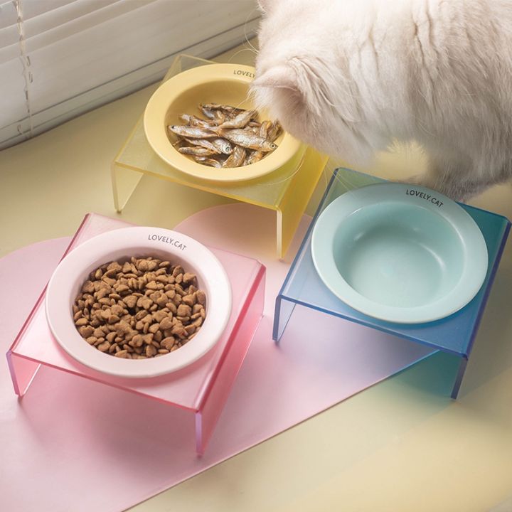 Cat Bowl Cat Food Bowl Ceramic Pet Food Water Feeder Small and Medium-sized  Dogs Protection Spine Protection Rollover Prevention - Main Image