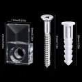 22 Sets of Mirror Holder Clips Kit Crystal Clear Plastic Mirror Clip Mirror Holder Clips Glass Retainer Clips Kit. 