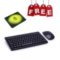 A.tech Mini Wireless Keyboard and Mouse Combo With mouse pad free Multimedia Key.