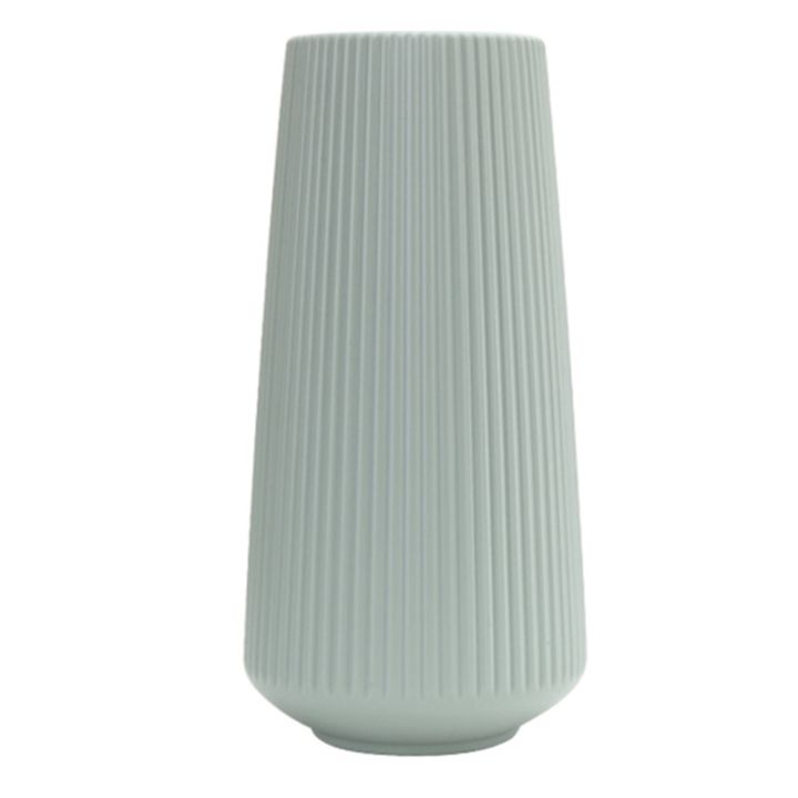 Nordic Style Plastic Vase Dried Flower Arrangement Pot Holder Home Office Decor Modern Flower Vase,Green