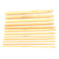 12x Crochet Hooks Bamboo Craft Knitting Needles For Crocheting Shawl ZR. 