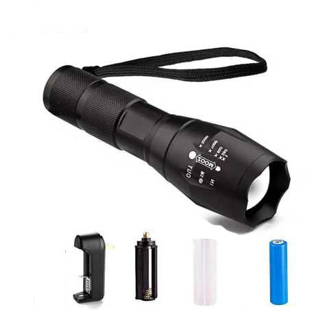 goreeb | High power Rechargeable Led flashlight Military Tactical Long Range torch light linternas Zoomable  Flashlight Torch LED  Portable Torches 5 Modes Mini Camping Lighting with High quality battery