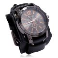 Punk Black Brown Red Green Blue Leather Belt Strap Men Pointer Watch Bracelet & Bangles For Women Male Gift Jewelry. 
