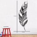 Feather Art Design Wall Stickers For Bedroom Livingroom Library - Peacock Feather Wall Decal.