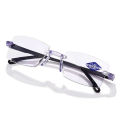 New Diamond-cut Bifocal Progressive Reading Glasses Men Blue Light Blocking Multifocal Eyewear Ultralight Rimless Eyeglasses PCardiaCP. 