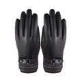 2022 New Style men winter removable anti-slip thick touchable faux leather gloves.