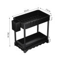 Bathroom Storage Organizer 2 Tier under Si Storage Rk Organizer for Kitcn Bathroom Easy Assembly Spe Saving Solution for Homes Long-term Use Storage Solution.