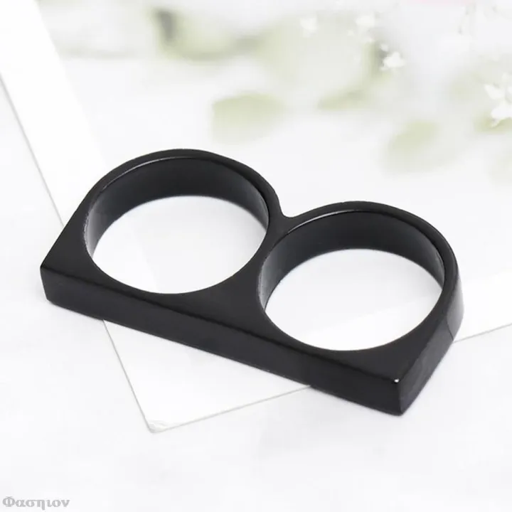 【Lejia】Double Ring Finger Rings Metal Hard Ring For Party 2 Fingers ...